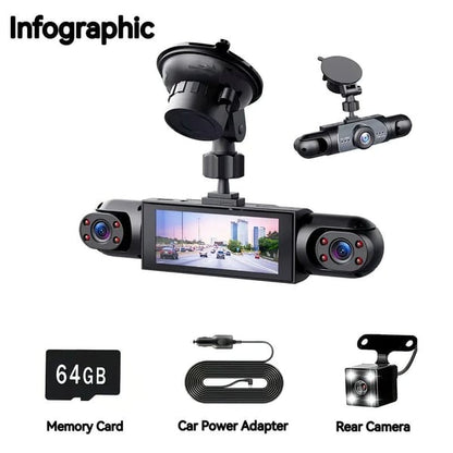 Sistema de cámara de salpicadero de coche DriveScope de 360° con 4 lentes