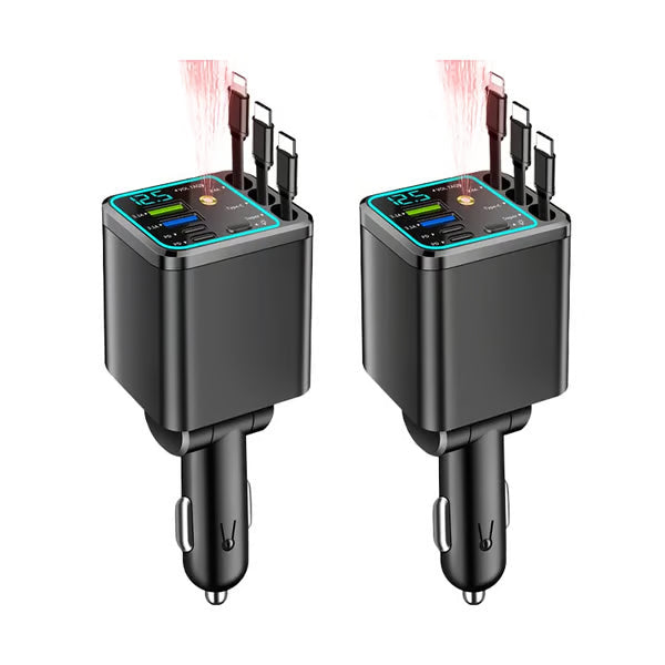 ChargeFlow Pro | Concentrador de energía retráctil 7 en 1 para coche