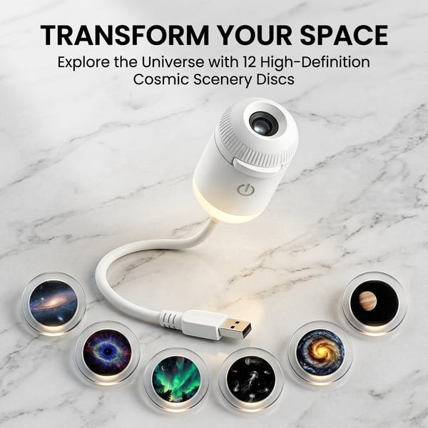 AstroLume | Proyector de estrellas galácticas USB 6 en 1