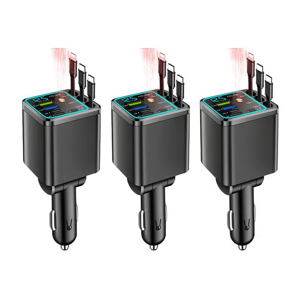 ChargeFlow Pro | Concentrador de energía retráctil 7 en 1 para coche
