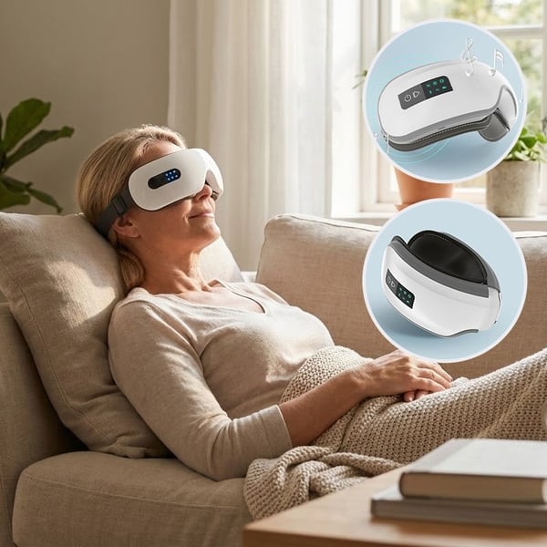 CalmGaze – Beheiztes Augenmassagegerät mit Audiotherapie