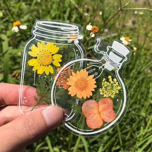BloomLeaf – Marcapáginas transparentes con flores secas botánicas