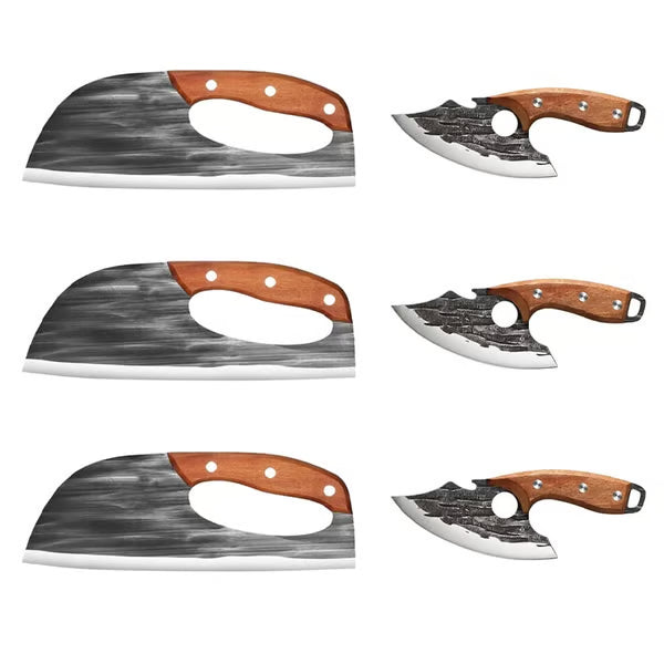 BladeForge – Handgeschmiedetes Koch- & Hackmesser-Set