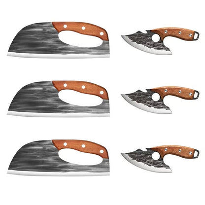 BladeForge – Handgeschmiedetes Koch- & Hackmesser-Set