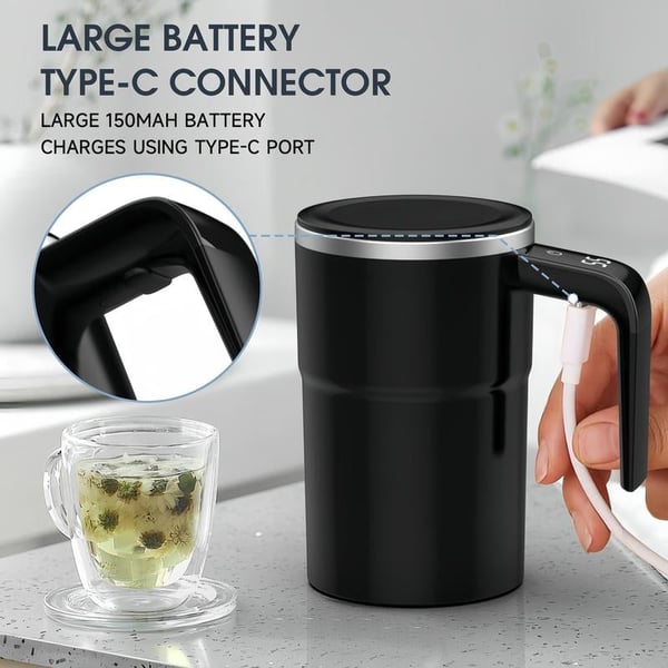 MixBrew Pro – Taza de Café con Agitador Automático