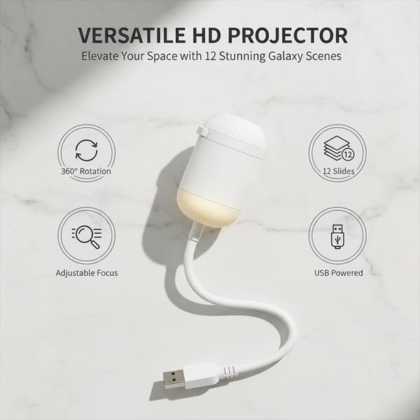 AstroLume | Proyector de estrellas galácticas USB 6 en 1