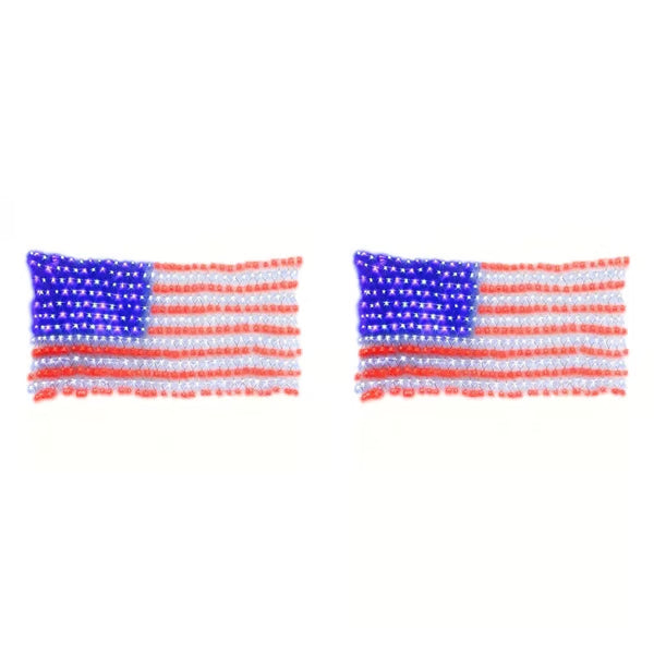HonorBeam – Luces de red para exteriores con bandera estadounidense