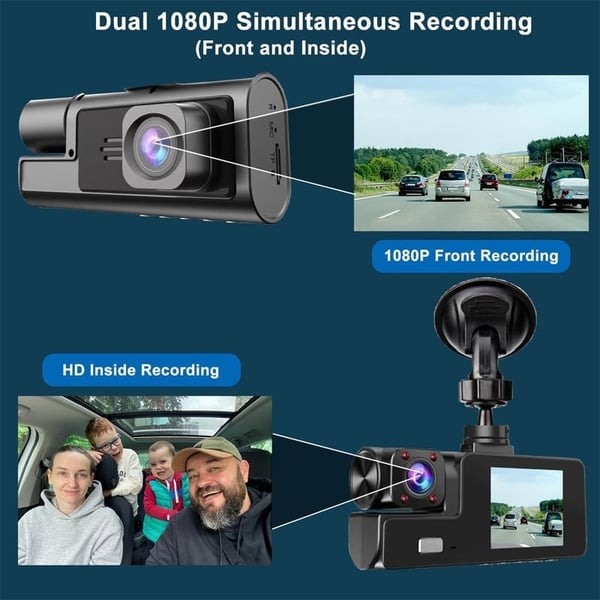 DriveVision | Grabador de salpicadero WiFi de doble lente 1080P