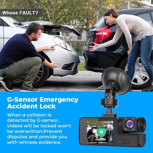 DriveVision | Grabador de salpicadero WiFi de doble lente 1080P