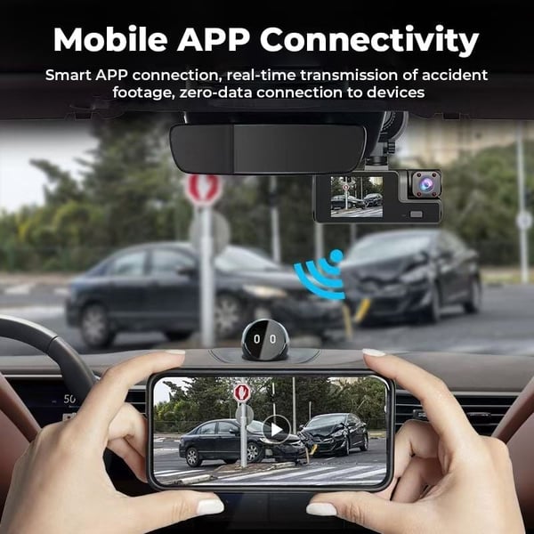 DriveVision | Grabador de salpicadero WiFi de doble lente 1080P