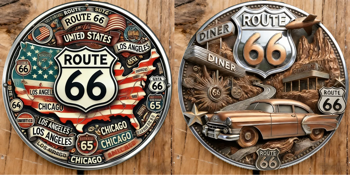 HeritageMint – Medallón Conmemorativo de los 100 Años de Libertad de la Ruta 66